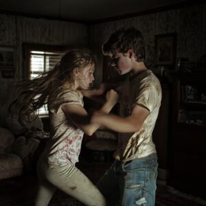 brother and sister fighting at home