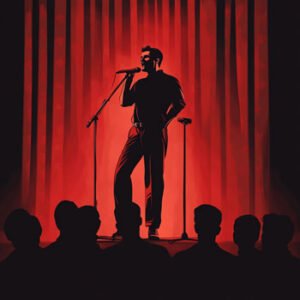guy acting and entertaining on stage