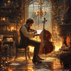 musician playing his violine