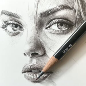 Drawing  a beautiful young woman