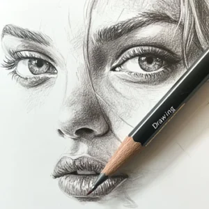 Drawing  a beautiful young woman