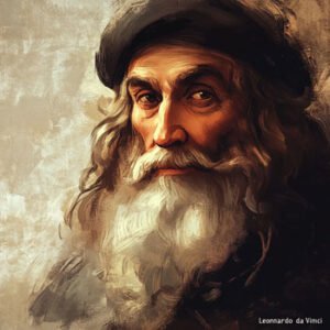 Artist Leonardo da Vinci painting