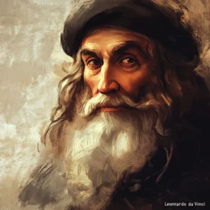 Artist Leonardo da Vinci painting