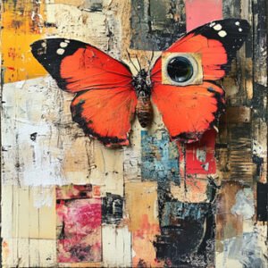 butterfly on decorative background