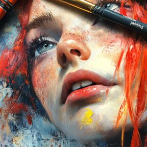 Painting of beautiful young woman