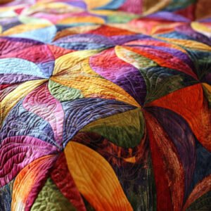 quilted colorful blanket