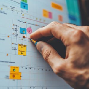 hand writing on Scheduling Calendar