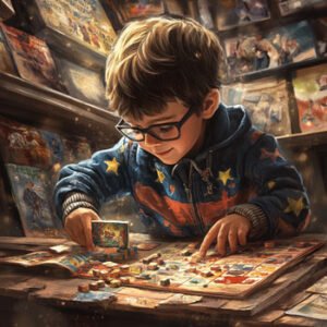 boy learning with activities & games book
