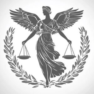 image of lady justice with white background