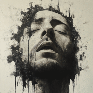 close-up of man suffering
