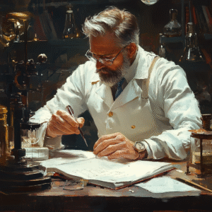 professor studying science