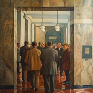 people in public building