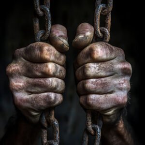 hands holding chains
