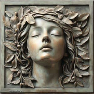 decorative art piece of woman made of metal