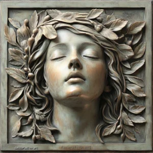decorative art piece of woman made of metal