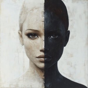 half white half black woman