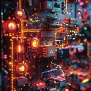 electronics lighting up