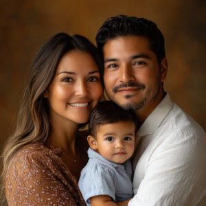 father mother and son