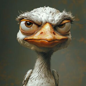 angry comic goose