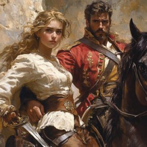 historical image of couple on horse