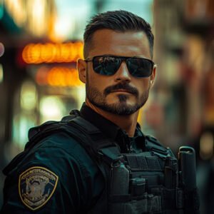 police officer with sunglasses