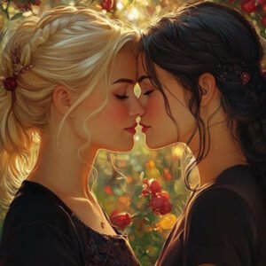 young female couple in love
