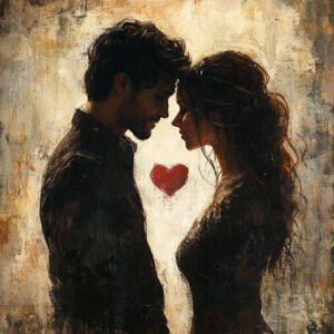 illustration of man and woman in love