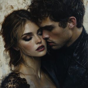 young man with hesitant woman in passion
