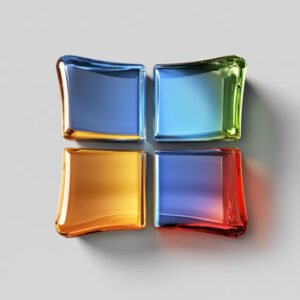 microsoft windows symbol in glass style