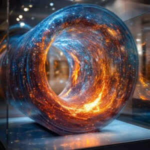 futuristic tube made of of weird glowing matter