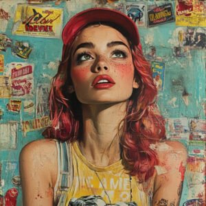 image of young woman, pop culture style
