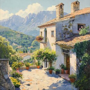 beautiful area with house in nature in Spain