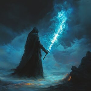 dark sorcerer with enlightened sword