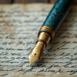 letter with pen on it